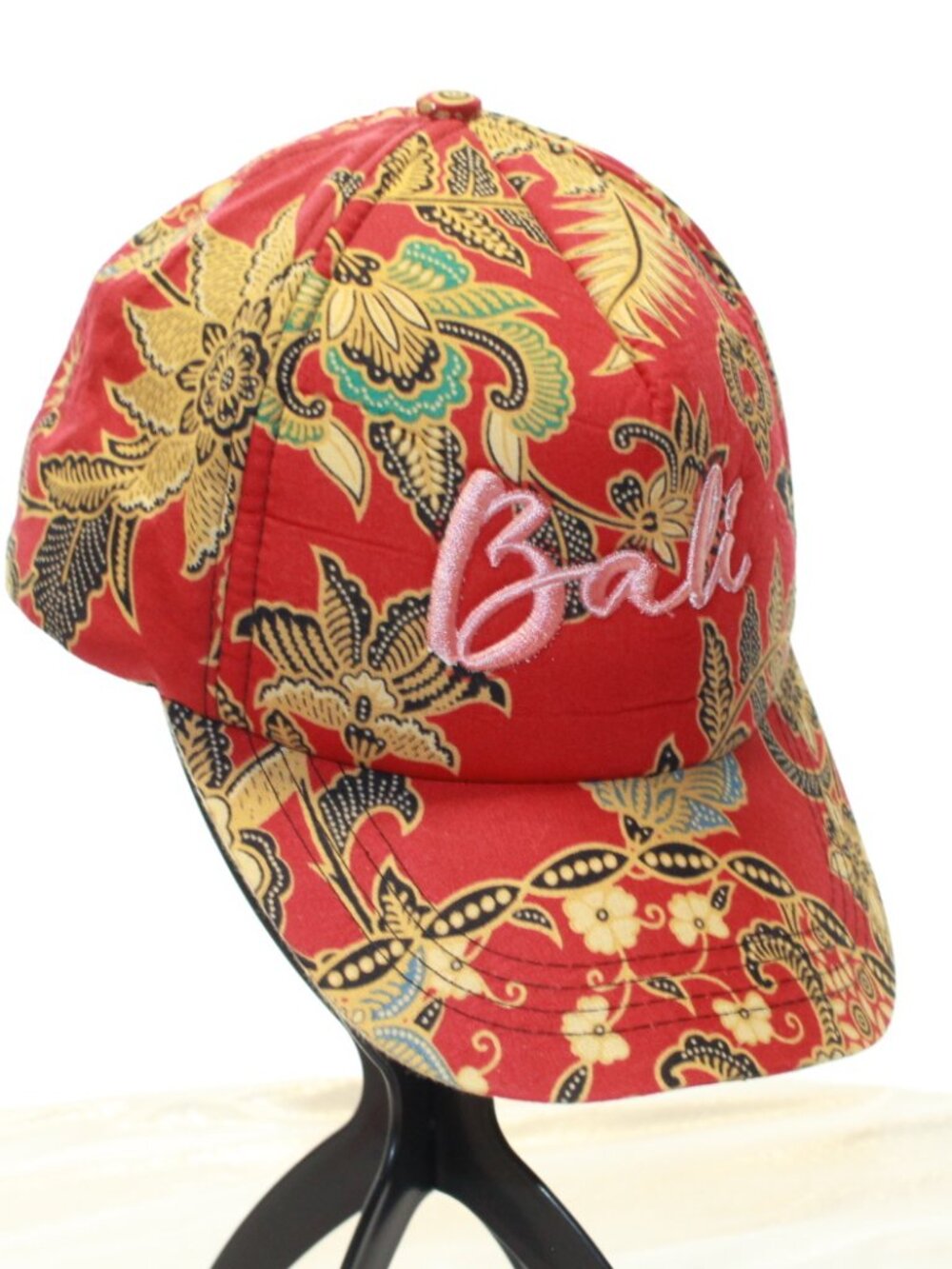 Bali Indonesia Red Gold Paisley Snapback Baseball Cap Hat